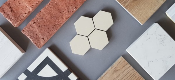 Different types of flooring laid out on display