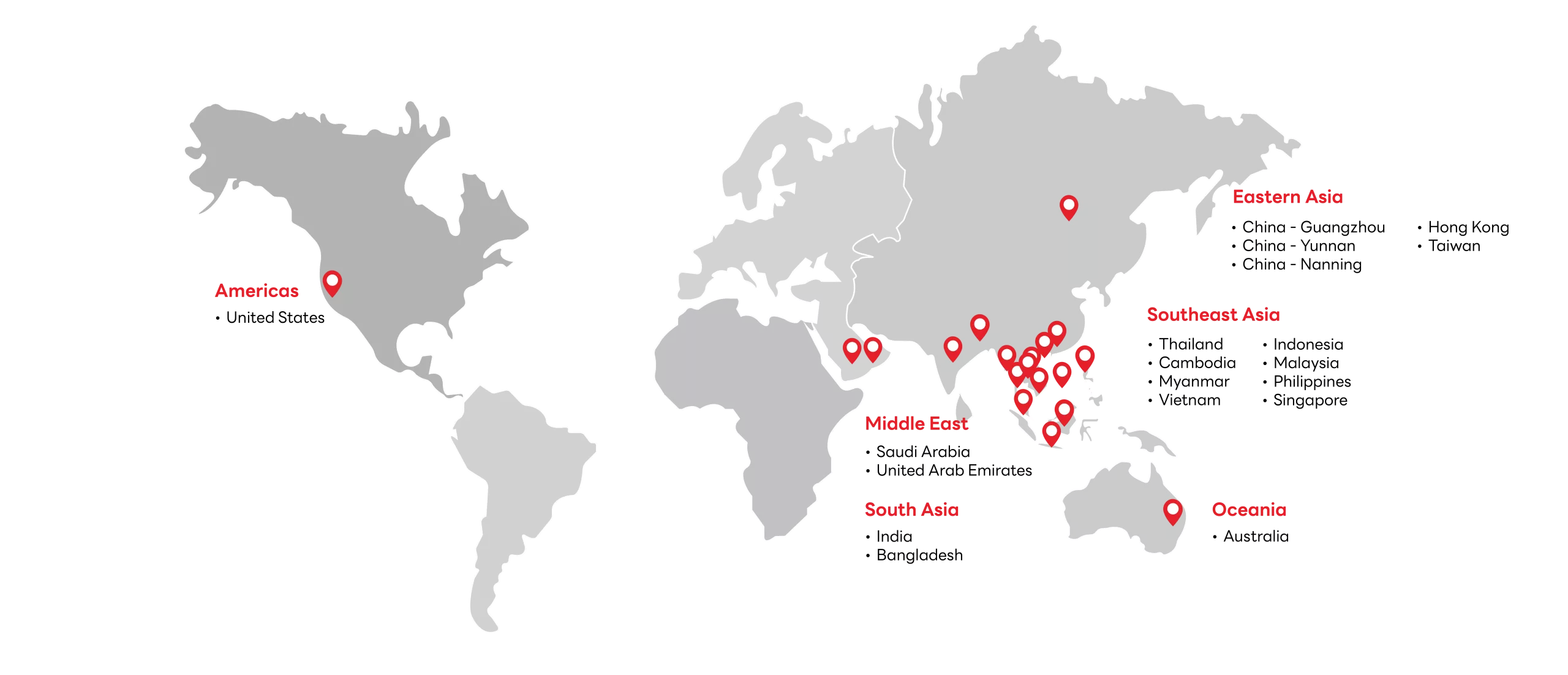 map global SCG International global offices